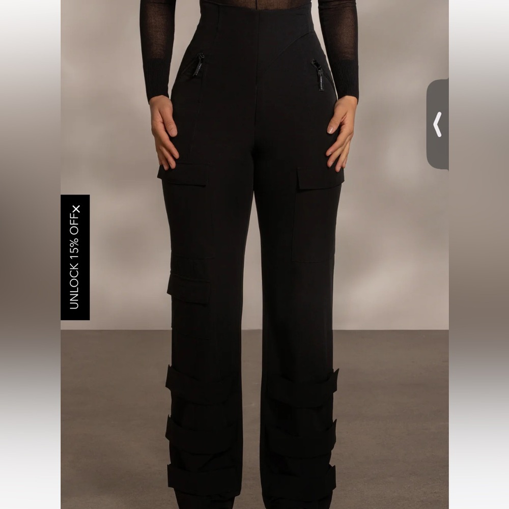 NWT Jluxlabel BLACK NYAH NYLON UTILITY PANTS - Picture 3 of 8